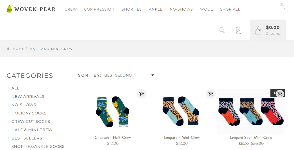 A screenshot of Woven Pear’s website