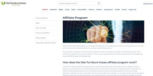 Oak Furniture house Affiliate Program
