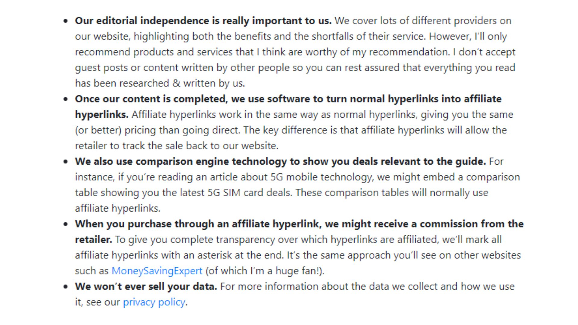 affiliate disclosure examples 16