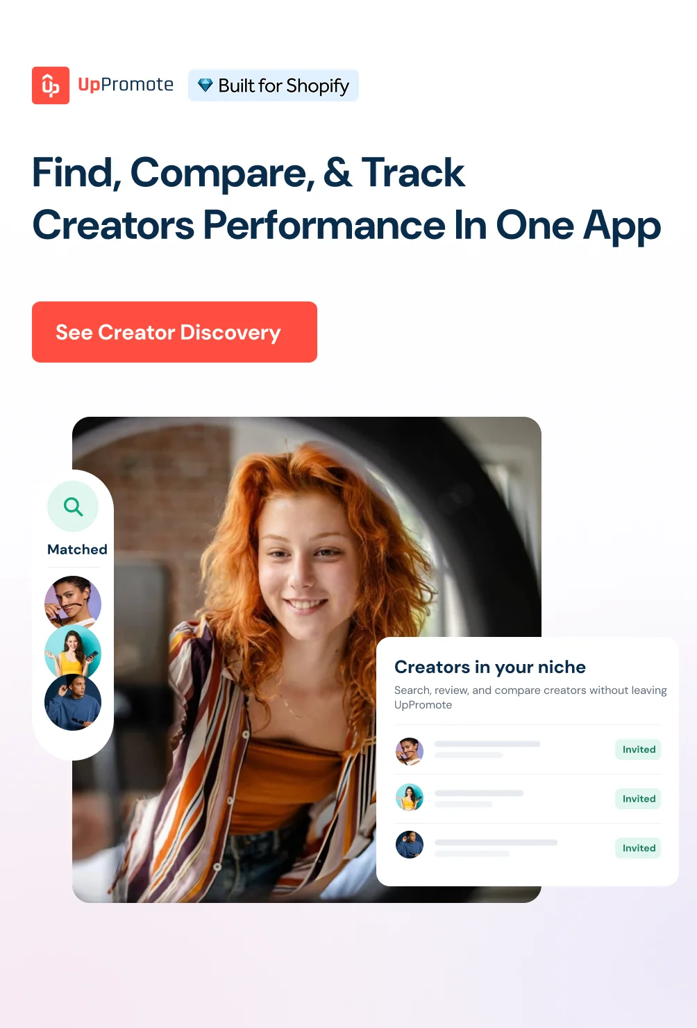 Find, Compare & Track Creators Performance In One App - UpPromote Creator Discovery